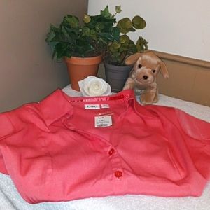 Cato womens size L button down blouse coral pink